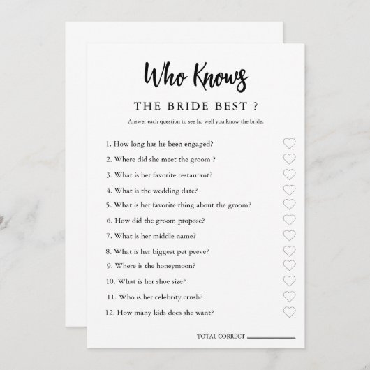 Minimalistisch, wer die Couple Brautparty Card ken Save The Date (Vorne/Hinten)