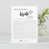 Minimalistisch Wer kennt die Bridge the Most Game Einladung (Stehend Vorderseite)