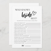 Minimalistisch Wer kennt die Bridge the Most Game Einladung (Vorne/Hinten)