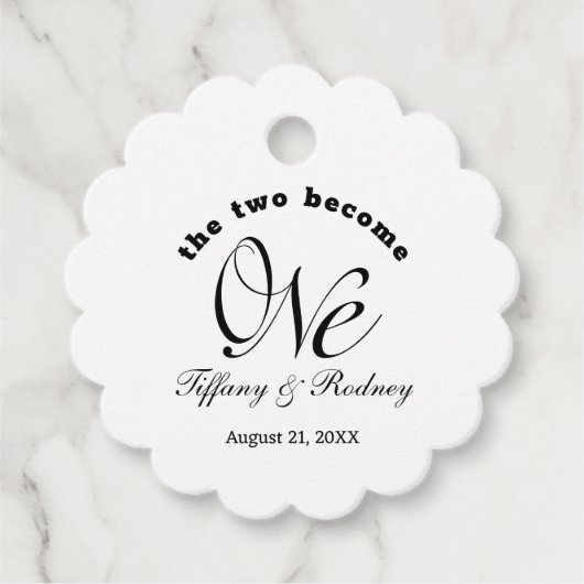 Minimalistisch werden die beiden zu einer Hochzeit Geschenkanhänger (Vorderseite)