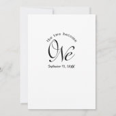 Minimalistisch werden die beiden zu einer weißen H Einladung (Rückseite)