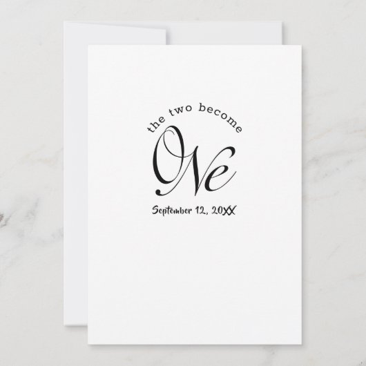 Minimalistisch werden die beiden zu einer weißen H Einladung (Rückseite)