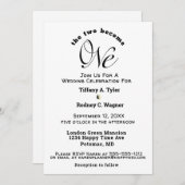 Minimalistisch werden die beiden zu einer weißen H Einladung (Vorne/Hinten)