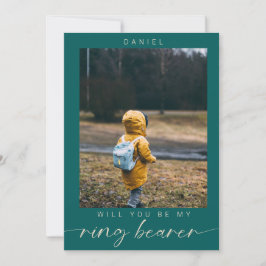 Minimalistisch Werden Sie mein Ring Bearer Foto Ch Einladung