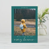 Minimalistisch Werden Sie mein Ring Bearer Foto Ch Einladung (Stehend Vorderseite)