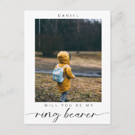 Minimalistisch Werden Sie mein Ring Bearer Foto Ch Postkarte