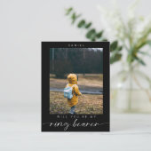 Minimalistisch Werden Sie mein Ring Bearer Foto Da Postkarte (Stehend Vorderseite)