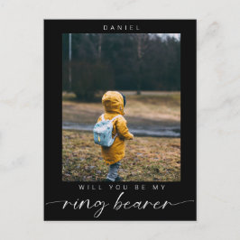 Minimalistisch Werden Sie mein Ring Bearer Foto Da Postkarte