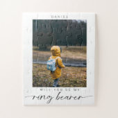 Minimalistisch Werden Sie mein Ring Bearer Foto se Puzzle (Vertikal)