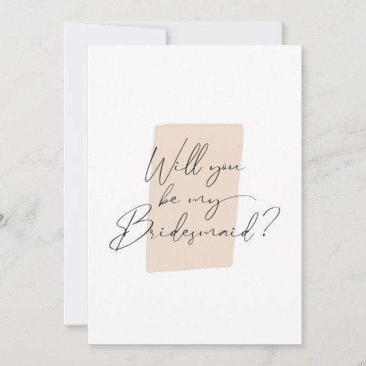 Minimalistisch werden Sie meine Bridesmaid-Karte s Einladung (Vorderseite)