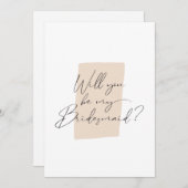 Minimalistisch werden Sie meine Bridesmaid-Karte s Einladung (Vorne/Hinten)