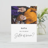 Minimalistisch Werden Sie meine Ehrenkarte sein? Einladung (Stehend Vorderseite)