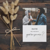 Minimalistisch Werden Sie meine Trauzeuge-Fotokart Einladung