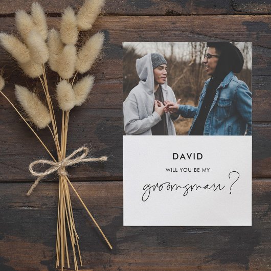 Minimalistisch Werden Sie meine Trauzeuge-Fotokart Einladung