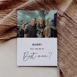 Minimalistisch Werden Sie meine Trauzeuge-Fotokart Einladung