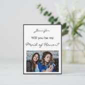Minimalistisch Werden Sie meine Trauzeugin-Fotokar (Stehend Vorderseite)