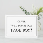 Minimalistisch werden Sie unser Page Boy Vorschlag Einladung (Stehend Vorderseite)