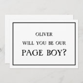 Minimalistisch werden Sie unser Page Boy Vorschlag Einladung (Vorne/Hinten)