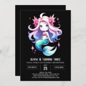 Minimalistisch Whimsy Mermaid Birthday Einladung (Vorne/Hinten)
