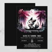 Minimalistisch Whimsy Wolf Geburtstag Einladung (Vorne/Hinten)