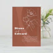Minimalistisch White and Terracotta Boho Wedding Einladung (Stehend Vorderseite)