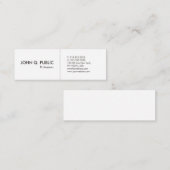 Minimalistisch White Beruflich Simple Elegante Mini Visitenkarte (Vorne/Hinten)