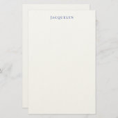 Minimalistisch White Blue Schlicht Elegante Modern Briefpapier (Vorne/Hinten)