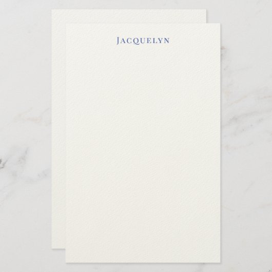 Minimalistisch White Blue Schlicht Elegante Modern Briefpapier (Vorne/Hinten)
