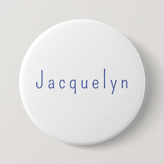 Minimalistisch White Blue Schlicht Elegante Modern Button (Vorderseite)