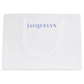 Minimalistisch White Blue Schlicht Elegante Modern Große Geschenktüte (Vorderseite)