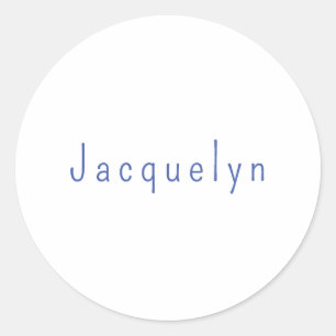 Minimalistisch White Blue Schlicht Elegante Modern Runder Aufkleber