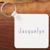 Minimalistisch White Blue Schlicht Elegante Modern Schlüsselanhänger (Vorderseite)