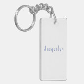 Minimalistisch White Blue Schlicht Elegante Modern Schlüsselanhänger (Vorderseite links)