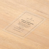 Minimalistisch White Business Party Event Fundrais Acryleinladungen (Ablage )