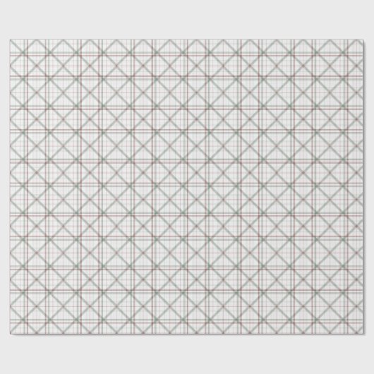 Minimalistisch White Christmas Geometric Kariert Geschenkpapier (Flach)