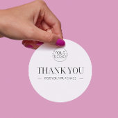 Minimalistisch White Dankes an das Logorundgeschäf Runder Aufkleber