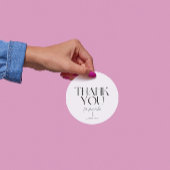 Minimalistisch White Dankeschön Rundaufkleber Runder Aufkleber