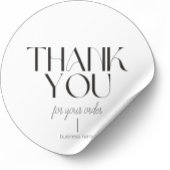Minimalistisch White Dankeschön Rundaufkleber Runder Aufkleber