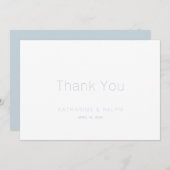 Minimalistisch White Dusty Blue Wedding Vielen Dan Dankeskarte (Vorne/Hinten)