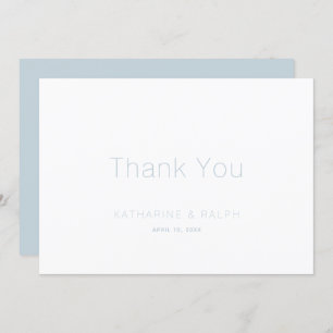 Minimalistisch White Dusty Blue Wedding Vielen Dan Dankeskarte