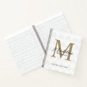 Minimalistisch White Gold Anahaw Leaf Script Monog Notizblock (Innenseite)