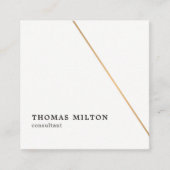 Minimalistisch White Imitats Gold Line Consultant Quadratische Visitenkarte (Vorderseite)