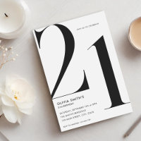 Minimalistisch White Modern Chic 21. Geburtstag
