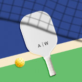 Minimalistisch-White-Modern-Monogramm Pickleball Schläger