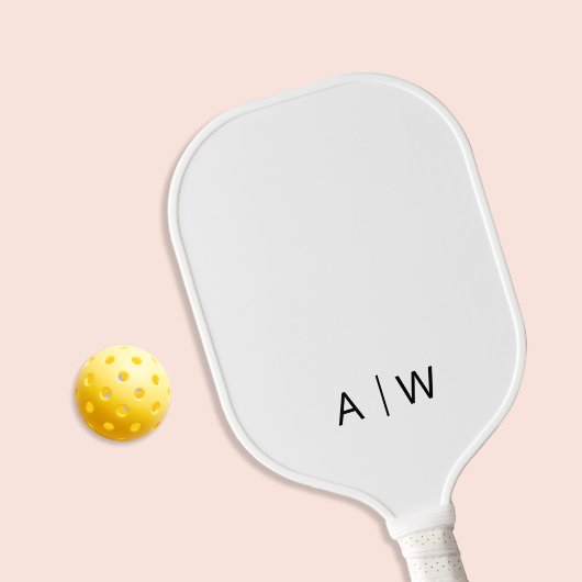 Minimalistisch-White-Modern-Monogramm Pickleball Schläger