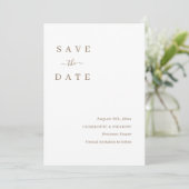 Minimalistisch-White-Save the Date-Hochzeitseinlad Einladung (Stehend Vorderseite)
