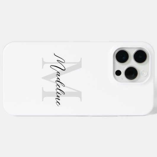 Minimalistisch-White-Script-Kalligraphie Case-Mate iPhone Hülle (Rückseite (Horizontal))
