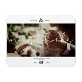 Minimalistisch White Vielen Dank Foto Couple Weddi Magnet (Horizontal)