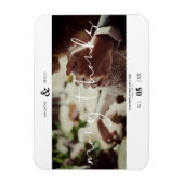 Minimalistisch White Vielen Dank Foto Couple Weddi Magnet (Vertikal)