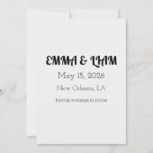 Minimalistisch-White-Willkommensvorlage Save The Date (Vorderseite)